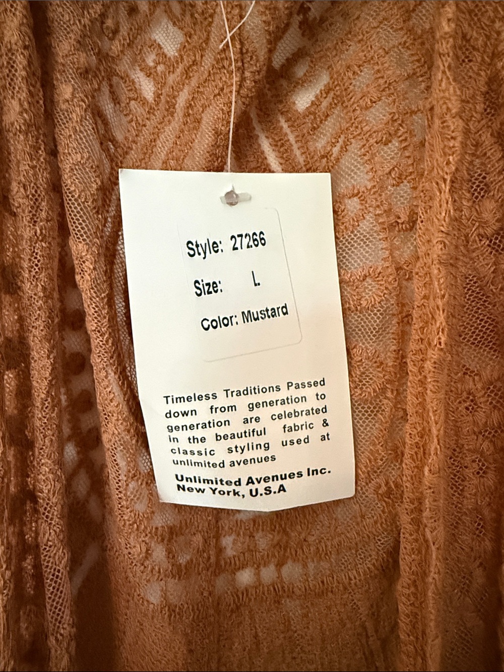 Crochet Lace Duster Kimono in Rust - Picture 2 of 4